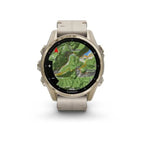 Garmin Fenix 8 - 43 mm AMOLED Sapphire Soft Gold ve Kireçtaşı Deri Kayışlı