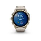 Garmin Fenix 8 - 43 mm AMOLED Sapphire Soft Gold ve Kireçtaşı Deri Kayışlı