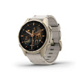 Garmin Fenix 8 - 43 mm AMOLED Sapphire Soft Gold ve Kireçtaşı Deri Kayışlı