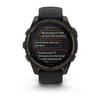 Garmin Fenix 8 - 47 mm Solar Sapphire Karbon Gri DLC Titanyum Siyah/Gri Silikon Kayışlı
