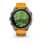Garmin Fenix 8 – 47 mm AMOLED Sapphire Titanyum Turuncu/Grafit Silikon Kayışlı