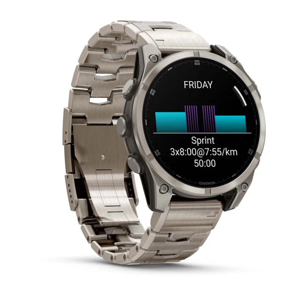 Garmin Fenix 8 – 47 mm AMOLED Sapphire Titanyum Vented Titanyum Kayışlı