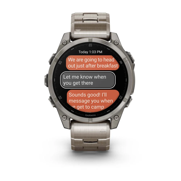 Garmin Fenix 8 – 47 mm AMOLED Sapphire Titanyum Vented Titanyum Kayışlı