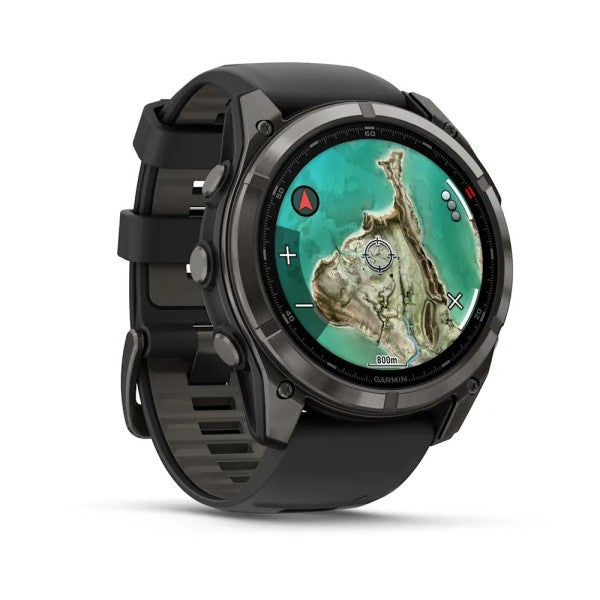 Garmin Fenix 8 - 51 mm Microled Sapphire Karbon Gri DLC Titanyum Siyah/Çakıl Grisi Silikon Kayışlı