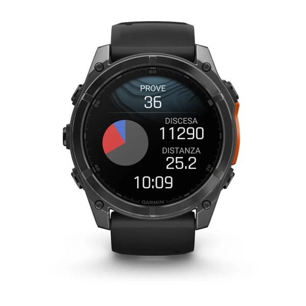 Garmin Fenix 8 - 51 mm Microled Sapphire Karbon Gri DLC Titanyum Siyah/Çakıl Grisi Silikon Kayışlı