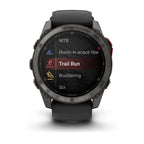 Garmin Fenix 8 - 51 mm Microled Sapphire Karbon Gri DLC Titanyum Siyah/Çakıl Grisi Silikon Kayışlı
