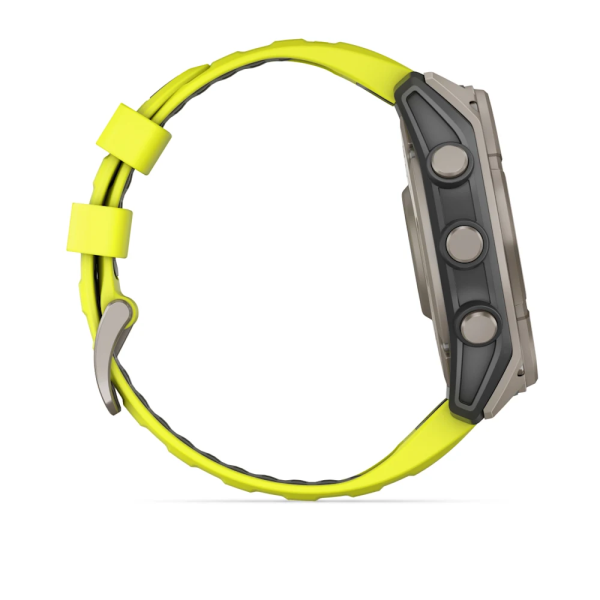 Garmin Fenix 8 - 51 mm Solar Sapphire Titanyum, Amp Sarı/Grafit Silikon Kayışlı