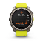Garmin Fenix 8 - 51 mm Solar Sapphire Titanyum, Amp Sarı/Grafit Silikon Kayışlı