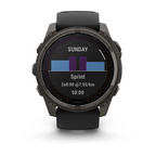 Garmin Fenix 8 – 51 mm Solar Sapphire Karbon Gri DLC Titanyum ve Siyah/Çakıl Grisi Silikon Kayış