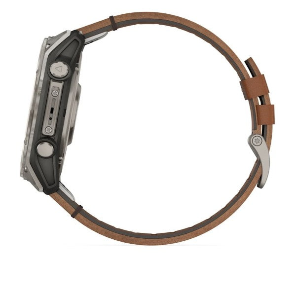 Garmin Fenix 8 – 51 mm AMOLED Sapphire Karbon Gri DLC, Deri Kayışlı