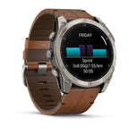Garmin Fenix 8 – 51 mm AMOLED Sapphire Karbon Gri DLC, Deri Kayışlı