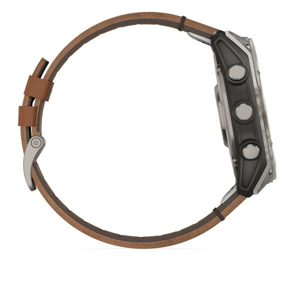Garmin Fenix 8 – 51 mm AMOLED Sapphire Karbon Gri DLC, Deri Kayışlı