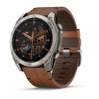 Garmin Fenix 8 – 51 mm AMOLED Sapphire Karbon Gri DLC, Deri Kayışlı