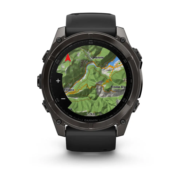 Garmin Fenix 8 – 51 mm AMOLED Sapphire Karbon Gri DLC, Siyah/Gri Silikon Kayışlı