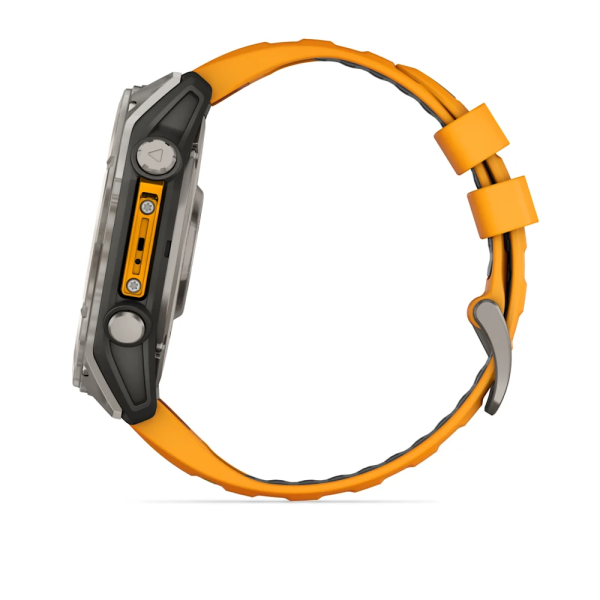 Garmin Fenix 8 – 51 mm AMOLED Sapphire Titanyum Turuncu/Grafit Kayışlı