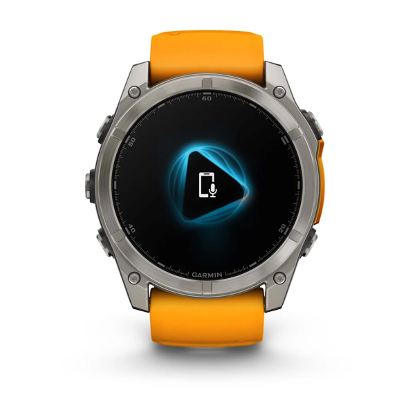 Garmin Fenix 8 – 51 mm AMOLED Sapphire Titanyum Turuncu/Grafit Kayışlı