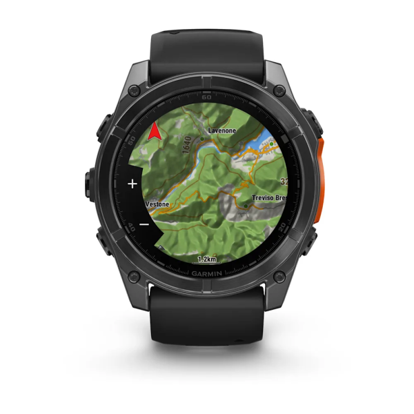 Garmin Fenix 8 – 51 mm AMOLED Slate Gri, Siyah Silikon Kayışlı