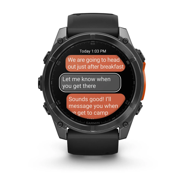 Garmin Fenix 8 – 51 mm AMOLED Slate Gri, Siyah Silikon Kayışlı