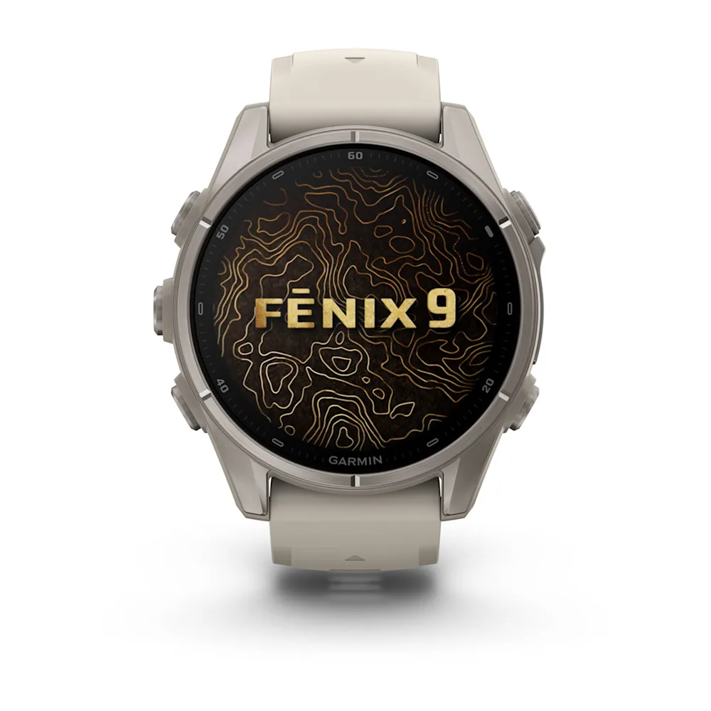Garmin Fenix 9 43mm Titanyum Sis Grisi Silikon Kayışlı