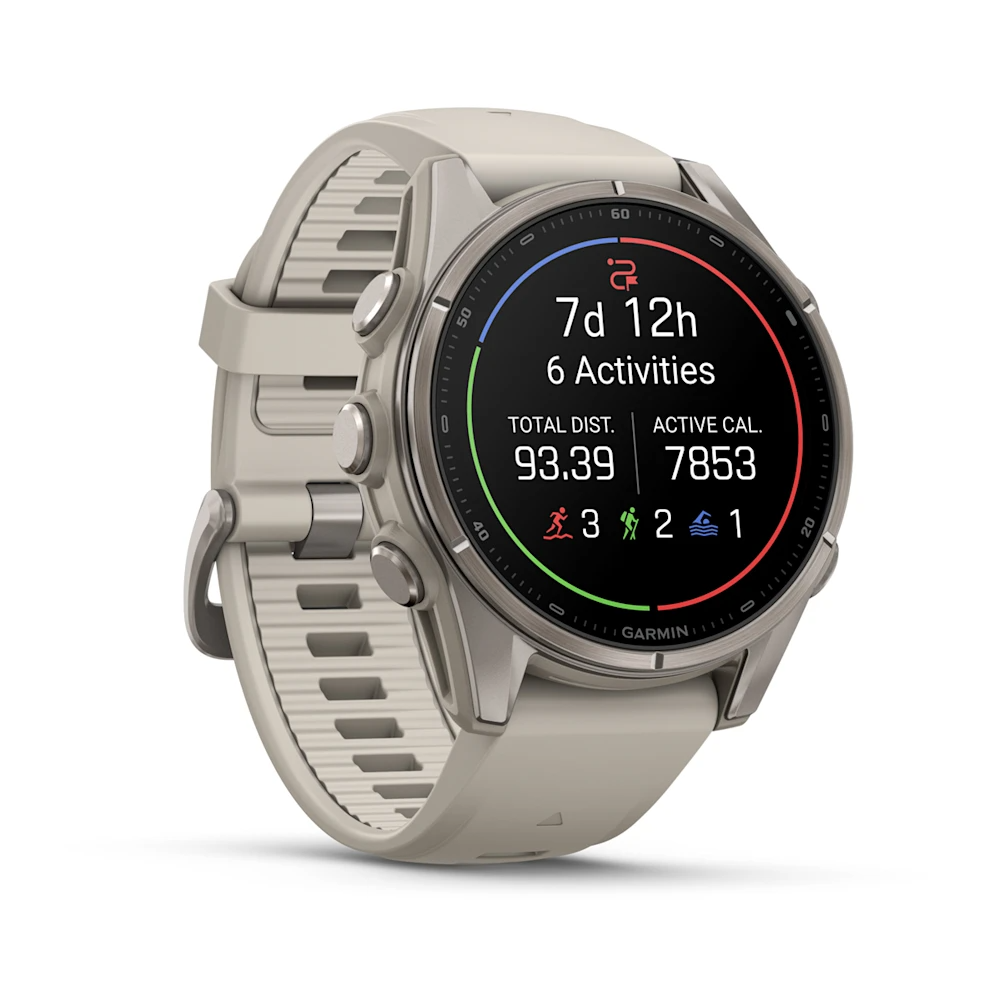 Garmin Fenix 9 43mm Titanyum Sis Grisi Silikon Kayışlı