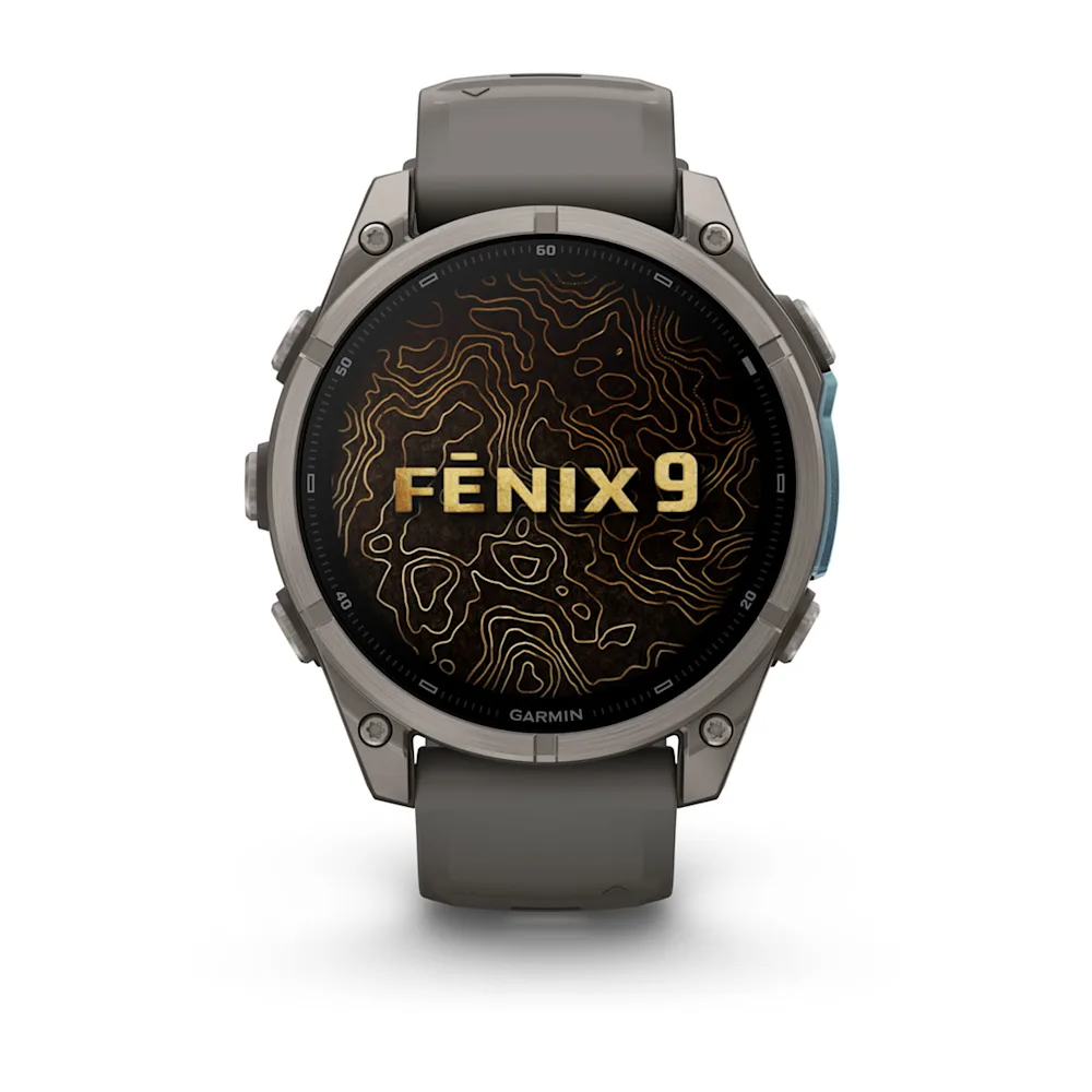Garmin Fenix 9 47mm Titanyum Çakıl Grisi Silikon Kayışlı