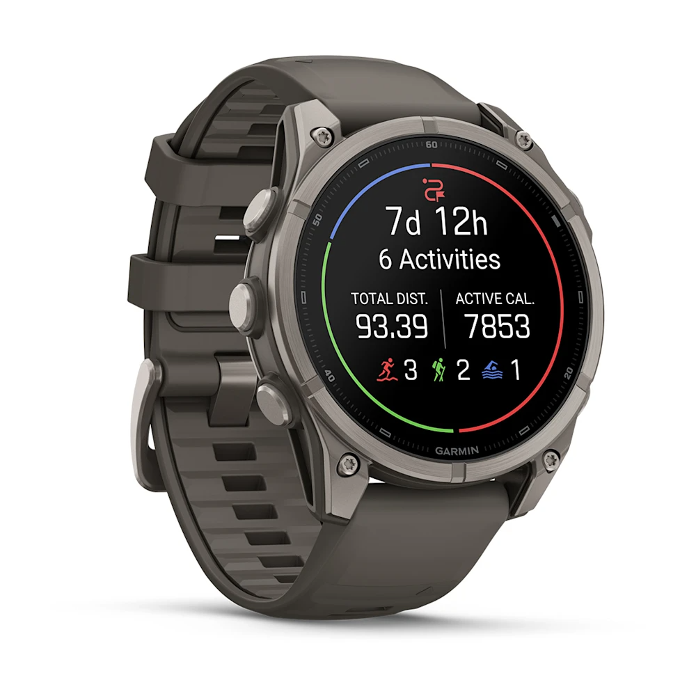 Garmin Fenix 9 47mm Titanyum Çakıl Grisi Silikon Kayışlı