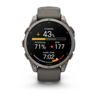 Garmin Fenix 9 47mm Titanyum Çakıl Grisi Silikon Kayışlı