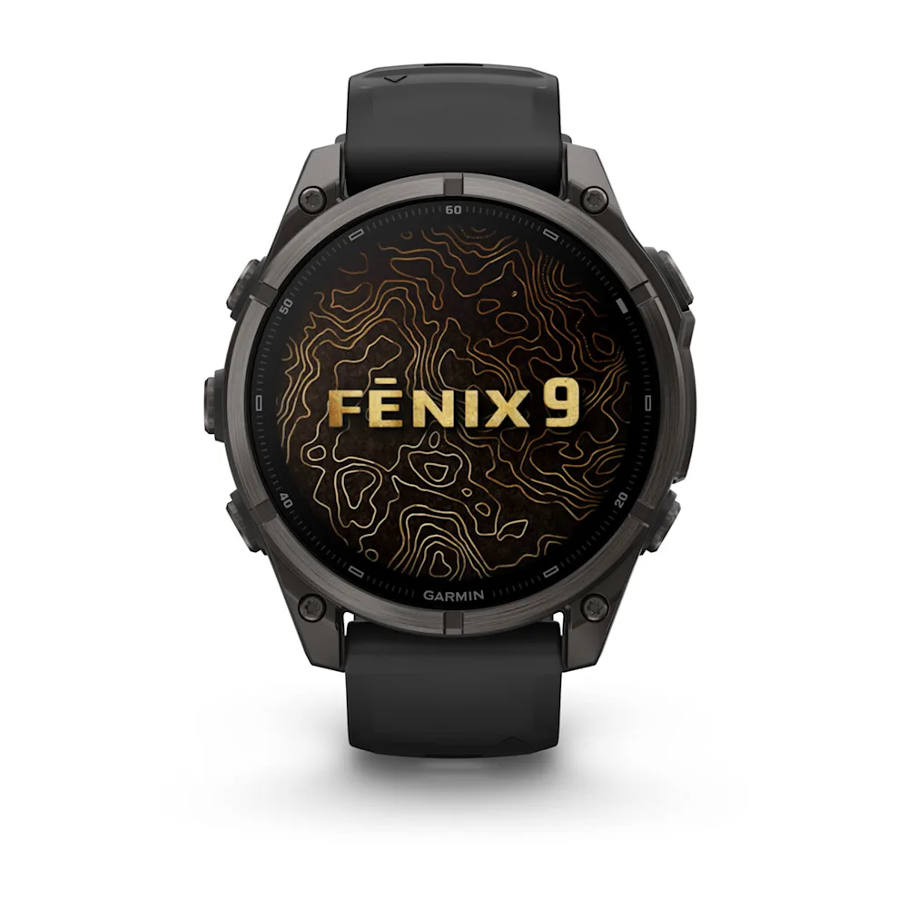 Garmin Fenix 9 47mm Titanyum Siyah Silikon Kayışlı