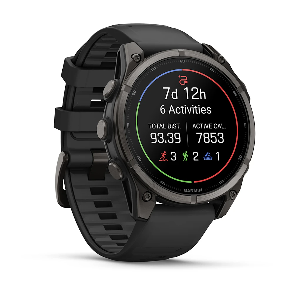 Garmin Fenix 9 47mm Titanyum Siyah Silikon Kayışlı