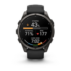 Garmin Fenix 9 47mm Titanyum Siyah Silikon Kayışlı