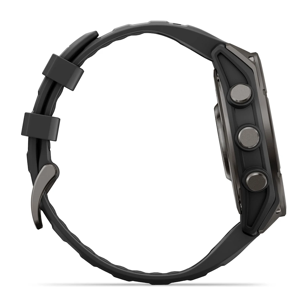 Garmin Fenix 9 47mm Titanyum Siyah Silikon Kayışlı