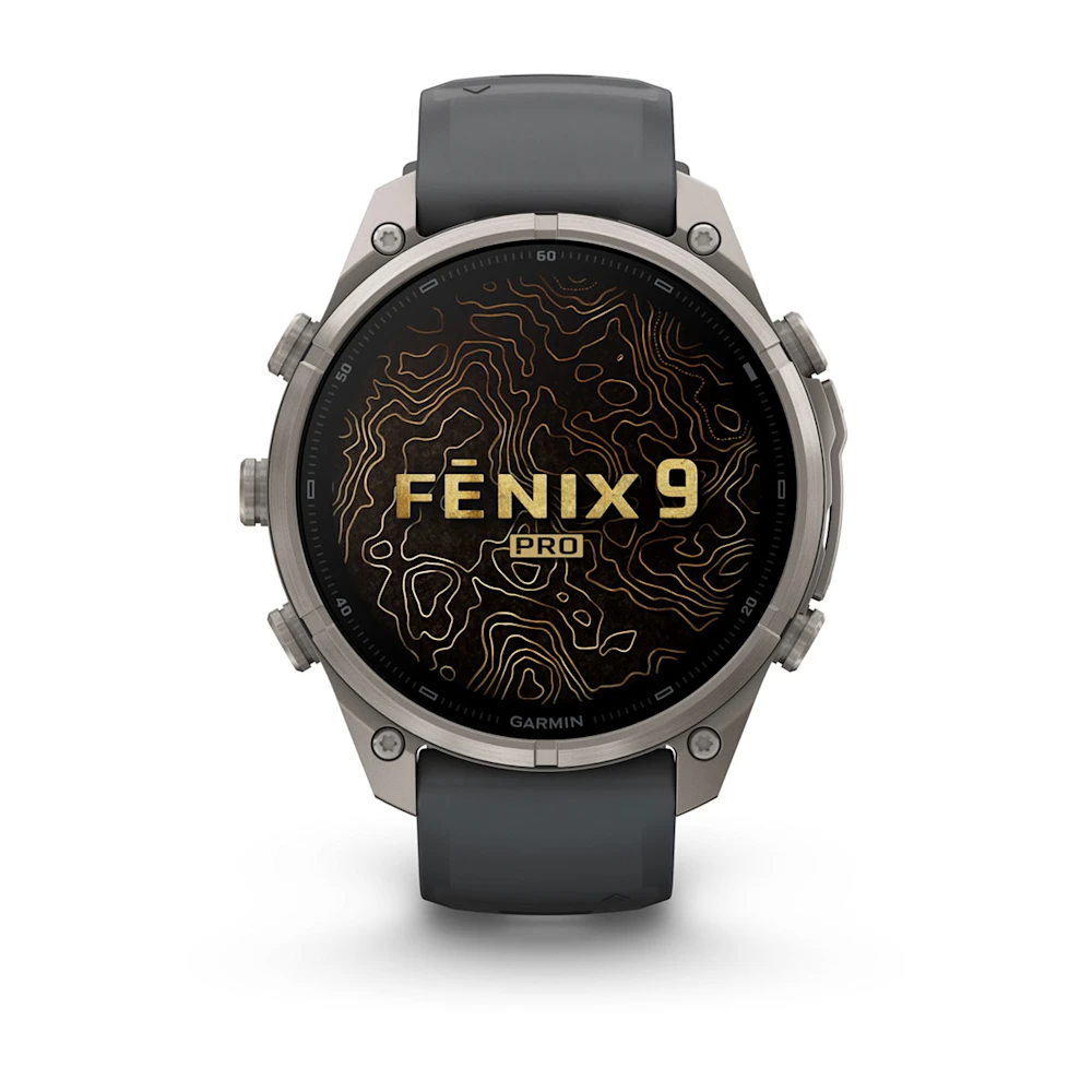 Garmin Fenix 9 Pro 47MM Titanyum Siyah Silikon Kayışlı