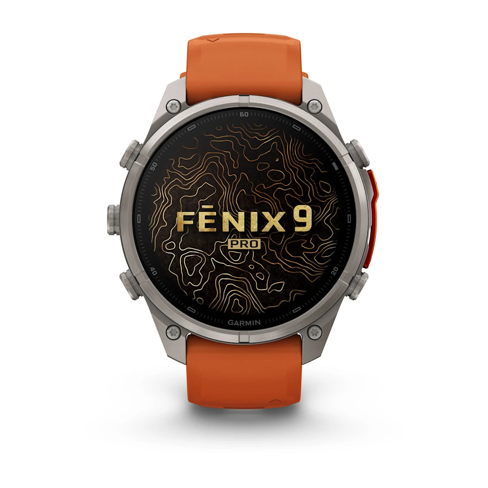 Garmin Fenix 9 Pro İnreach 47MM Titanyum Turuncu Silikon Kayışlı