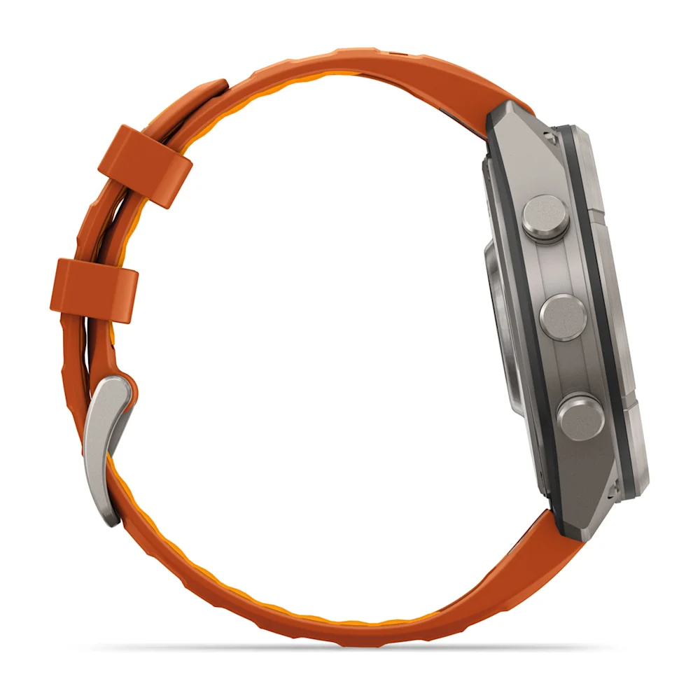 Garmin Fenix 9 Pro İnreach 47MM Titanyum Turuncu Silikon Kayışlı