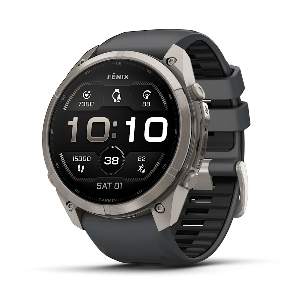 Garmin Fenix 9 Pro 51MM Karbon Gri DLC Titanyum Siyah Silikon Kayışlı
