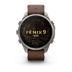 Garmin Fenix 9 Pro İnreach 47MM Titanyum Kahverengi Deri Kayışlı