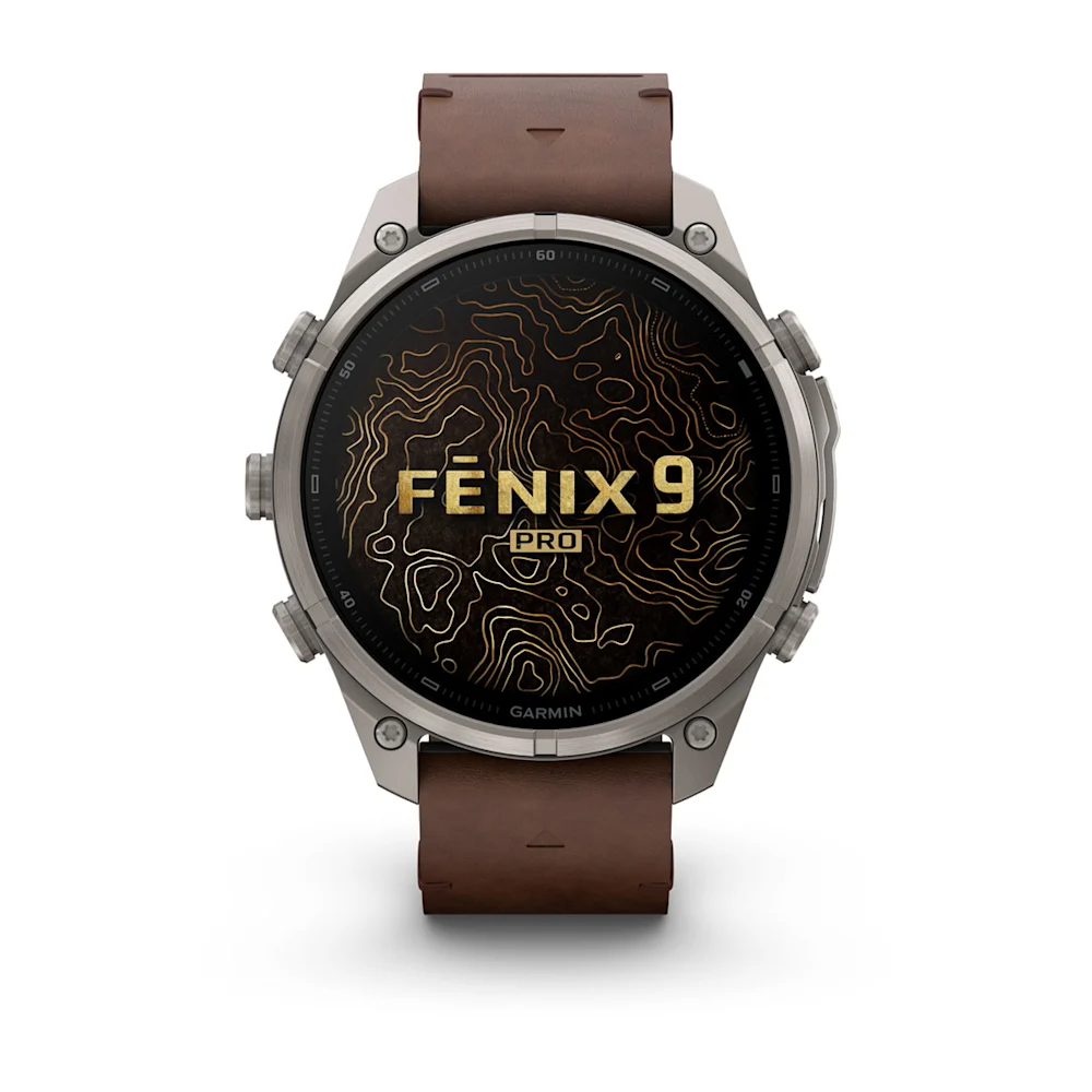 Garmin Fenix 9 Pro İnreach 47MM Titanyum Kahverengi Deri Kayışlı
