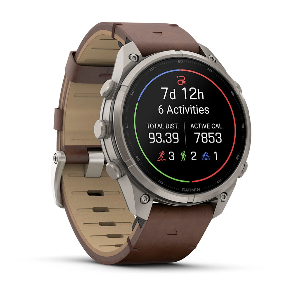 Garmin Fenix 9 Pro İnreach 47MM Titanyum Kahverengi Deri Kayışlı