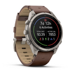 Garmin Fenix 9 Pro İnreach 47MM Titanyum Kahverengi Deri Kayışlı