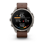 Garmin Fenix 9 Pro İnreach 47MM Titanyum Kahverengi Deri Kayışlı