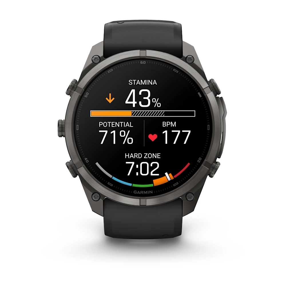 Garmin Fenix 9 Pro 51MM Karbon Gri DLC Titanyum Siyah Silikon Kayışlı