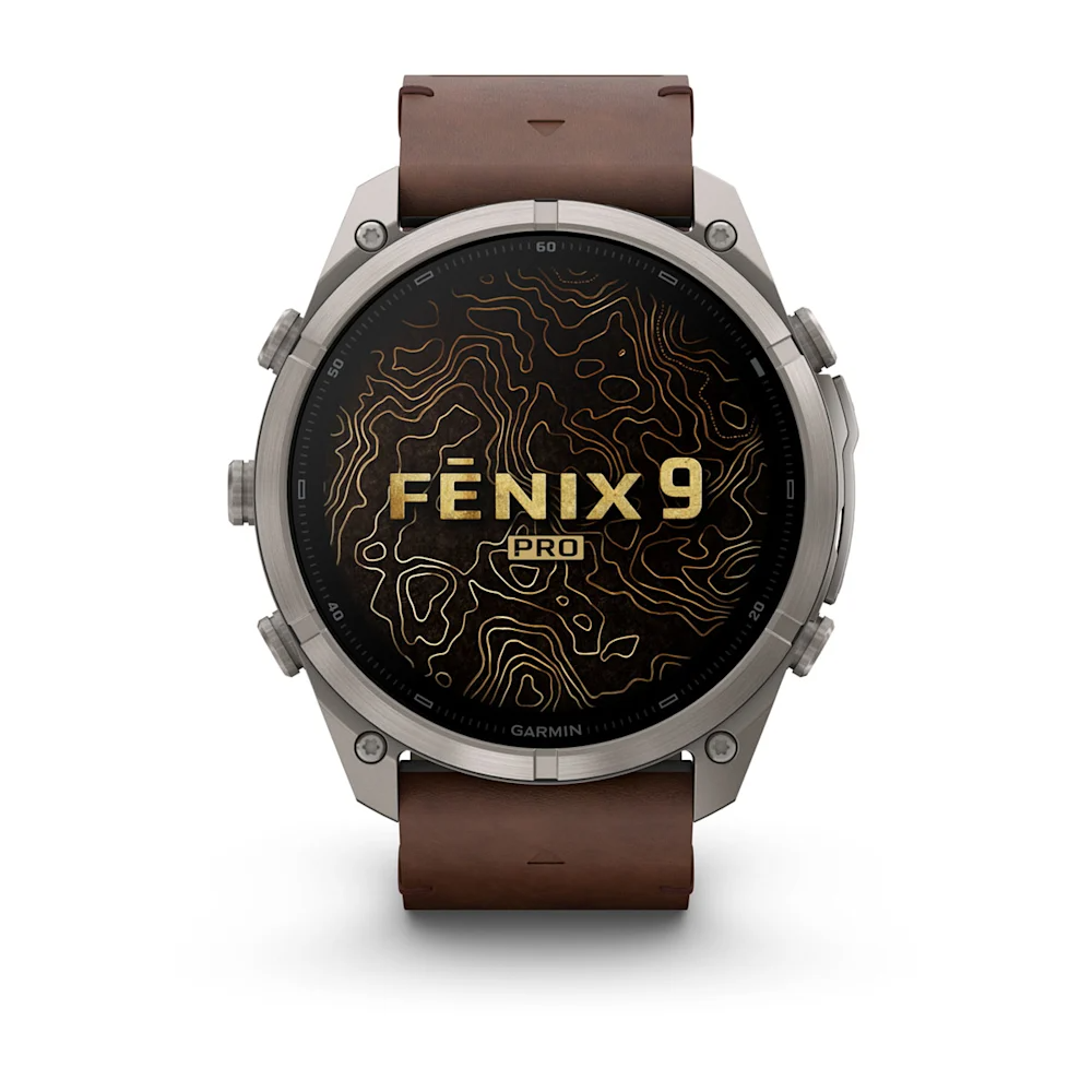 Garmin Fenix 9 Pro İnreach 51MM Titanyum Kahverengi Deri Kayışlı