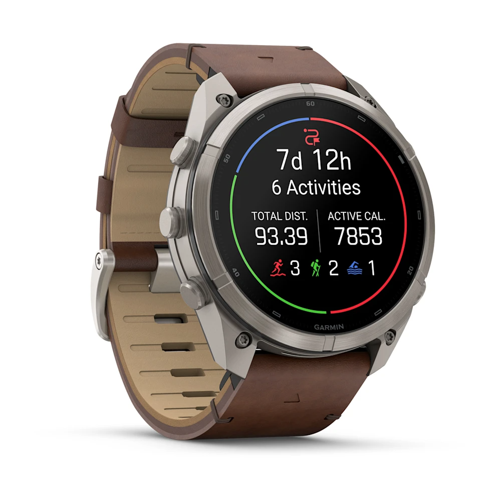 Garmin Fenix 9 Pro İnreach 51MM Titanyum Kahverengi Deri Kayışlı