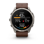 Garmin Fenix 9 Pro İnreach 51MM Titanyum Kahverengi Deri Kayışlı