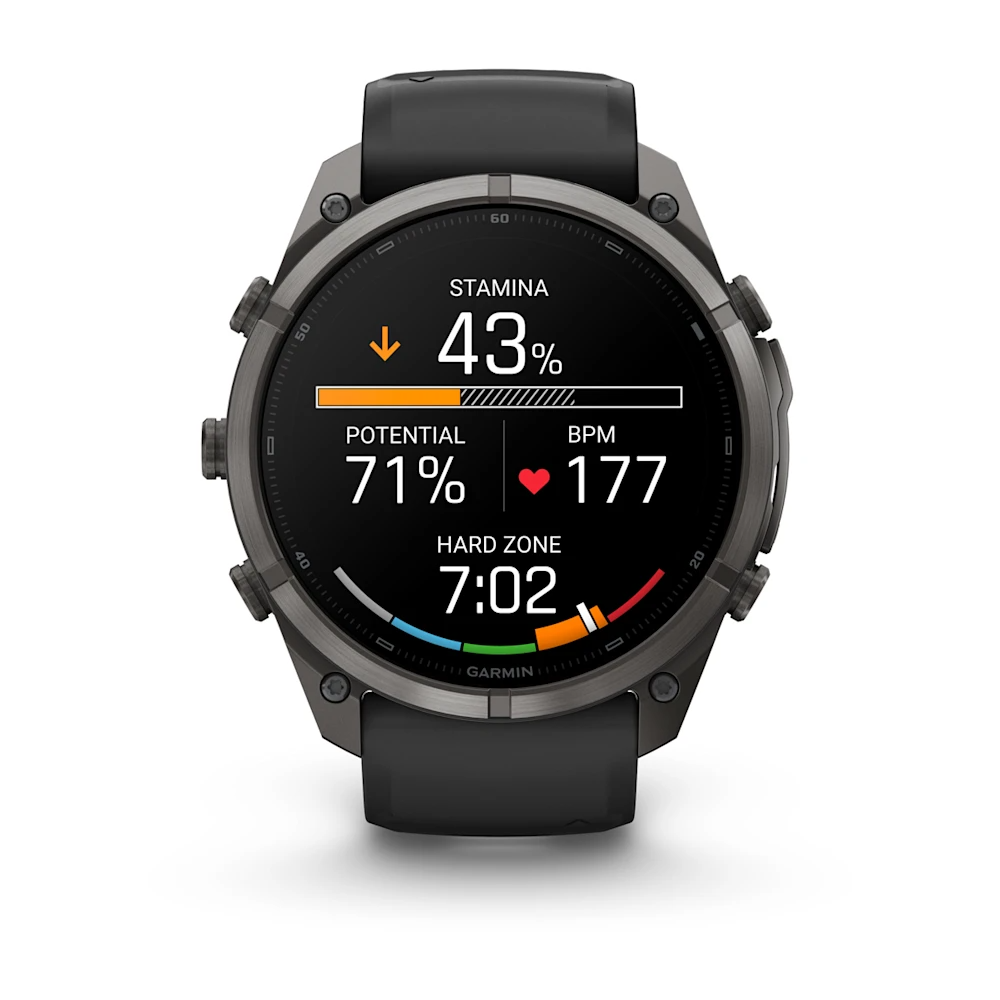 Garmin Fenix 9 Pro İnreach 51MM Karbon Gri DLC Titanyum Siyah Silikon Kayışlı