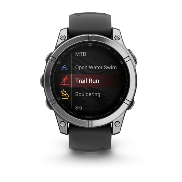 Garmin Fenix E – 47 mm AMOLED Paslanmaz Çelik Siyah Silikon Kayışlı
