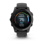 Garmin Fenix E - 47 mm AMOLED Slate Gri Siyah Silikon Kayışlı