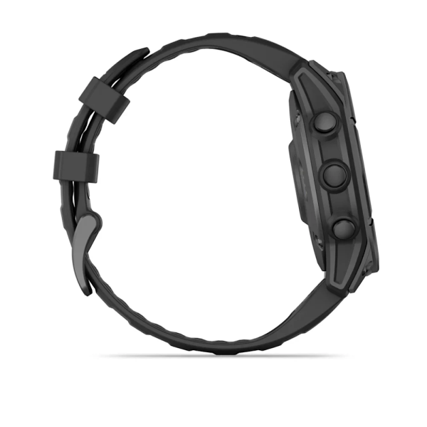 Garmin Fenix E - 47 mm AMOLED Slate Gri Siyah Silikon Kayışlı