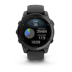 Garmin Fenix E - 47 mm AMOLED Slate Gri Siyah Silikon Kayışlı