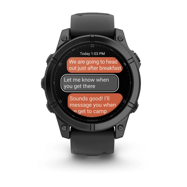 Garmin Fenix E - 47 mm AMOLED Slate Gri Siyah Silikon Kayışlı